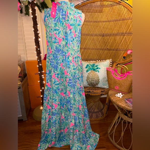 Lilly Pulitzer NWT Malone Maxi Soleil Pink Good Hare Day 🦄 - Picture 8 of 9